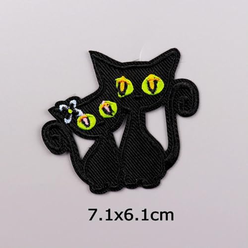 XIANGKANXUE Cartoon Regenbogen Katze Gestickte Patches auf Kleidung DIY Tier Applikation Kleidung Thermoadhesive Patches Für Kleidung Aufkleber von XIANGKANXUE