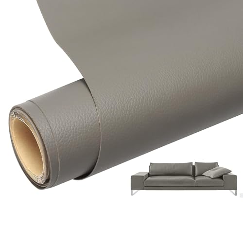 Kunstleder Selbstklebend, Leder Reparatur Set, Kunstleder Meterware, Wasserdicht Leder Stoff Risse Reparieren Bezugsstoff Möbelstoff Leder Patch für Autositze Sofa (Dunkelgrau, 60 X 300 CM) von XIANGLV