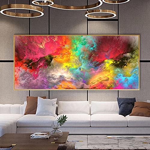 Verschiedene Lichtwolken Abstrakte Malerei Wandbild für Wohnzimmer Dekor Leinwand Moderne Kunst Poster und Drucke Dekorationen 80x160cm (32''x63'') Innenrahmen von XIANGPEIFBH