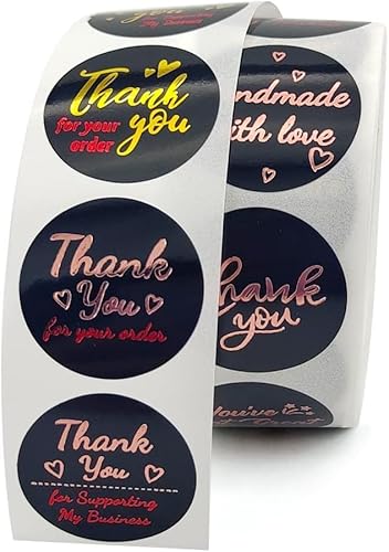 XIANMY Aufkleber mit Aufschrift "Thank You" für Ihre Bestellung, Etiketten-Aufkleber, Rolle für kleine Unternehmen, Verpackung, Dekoration, Umschlag, Geschenktüten, Boxen, 500 Stück von XIANMY