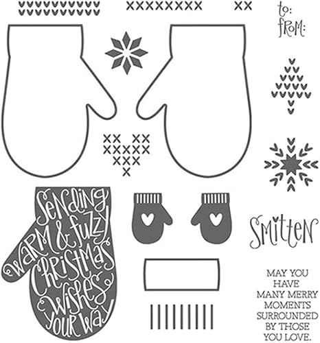 XIANMY Clear Stamp Weihnachtshandschuhe Silikon Transparente Dichtung für Kartenherstellung Scrapbooking DIY Handwerk Dekoration Album von XIANMY