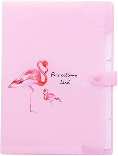 XIANMY Fächermappe, A4, Flamingo-Muster, tragbar, Akkordeon, Dokumente, Quittungen, Organizer mit 5 Taschen, Aufbewahrungstasche, Rosa von XIANMY