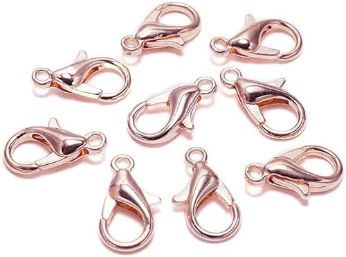 XIANMY Karabinerverschlüsse, 10 mm, für Schlüsselanhänger, Armband, Schmuckherstellung, DIY, zum Aufhängen, Bastelzubehör, Roségold, 50 Stück von XIANMY