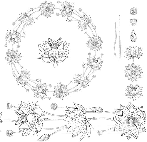 XIANMY Lotus transparente Stempel-Aufkleber, Schablone, Siegel, DIY, Prägeschablonen, Werkzeug für Grußkarten, Scrapbooking, Dekoration von XIANMY