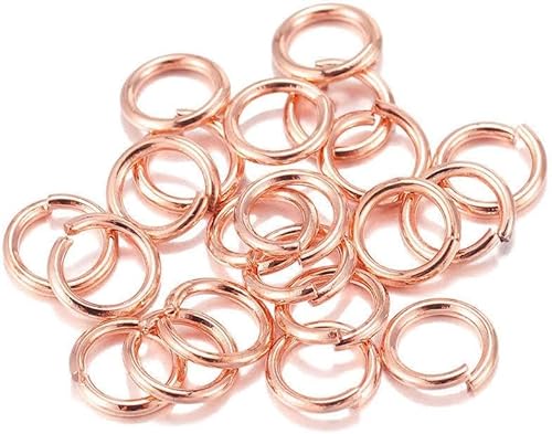 XIANMY Offene Binderinge, Schlüsselanhänger, rund, für Schmuckherstellung, Bastelzubehör, Roségold, 14 mm, 100 Stück von XIANMY