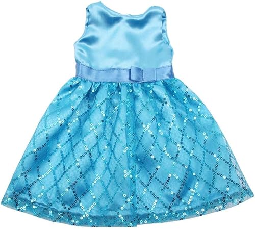 XIANMY Puppenkleidung Kleid Outfits Abend Hochzeit Party Kleid für 46 cm Mädchen Puppen Kleidung Dress Up Kostüm Zubehör Blau von XIANMY