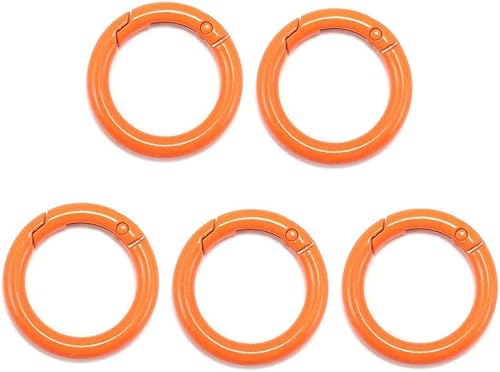 XIANMY Schlüsselverschlüsse, Feder-O-Ring, runder Schnappclip, Schlüsselanhängerschnalle für Tasche, Geldbörse, Handtasche, Riemen, Handwerk, Schmuckherstellung, Orange, 34 mm von XIANMY