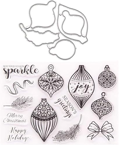 XIANMY Transparente Silikonstempel, Siegelaufkleber, Stanzformen, Weihnachtskugeln, Prägeschablone, Schablone, Bastelwerkzeuge, Scrapbooking, Dekoration von XIANMY