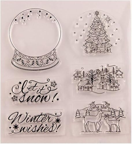 XIANMY Transparente Silikonstempel, Siegelbogen – Weihnachtsthema, transparenter Siegelstempel für Kartenherstellung, Basteln, Scrapbooking, DIY Handwerk von XIANMY