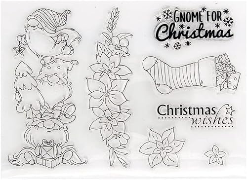 XIANMY Transparente Silikonstempel, Weihnachts-Siegel-Aufkleber, Schablone, Blumenmuster, Scrapbooking, Prägeform für Kartenherstellung, DIY Handwerk von XIANMY