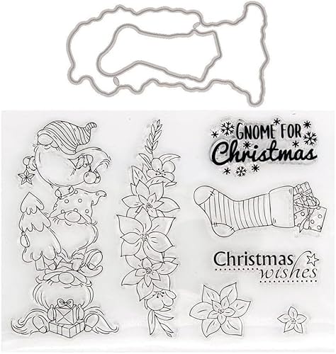 XIANMY Transparente Stempel, Weihnachts-Siegel-Stanzformen, Schablone, Blumenmuster, Scrapbooking, Prägeform für Bastelarbeiten, Kartenherstellung von XIANMY