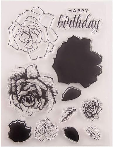 XIANMY Transparenter Silikonstempel-Siegelbogen – Blume, transparenter Siegelstempel für Kartenherstellung, Scrapbooking, Dekoration, DIY-Album von XIANMY