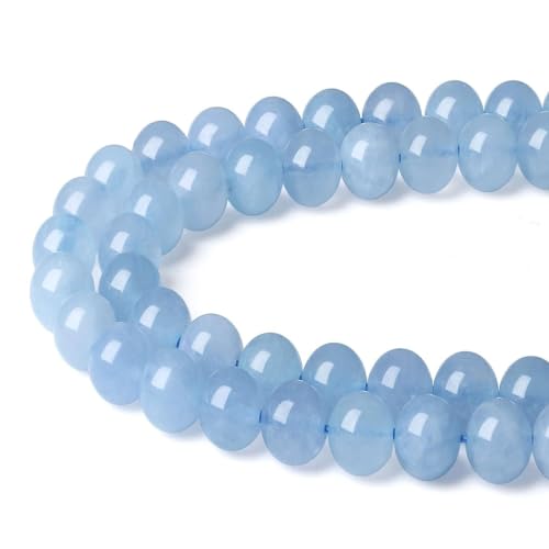 XIANNVXI 8mm Aquamarin Perlen zum Auffädeln Naturstein Kristalle Edelsteine zum Auffädeln Perlen für Armbänder Ketten DIY Schmuck Basteln (ca. 47 Stück) von XIANNVXI