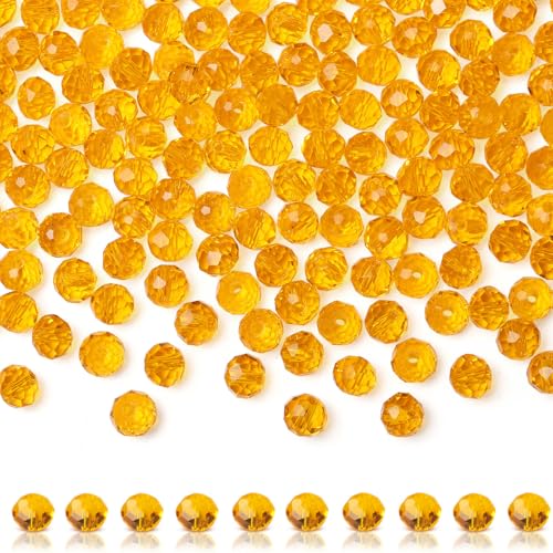 XIANNVXI Glasperlen, 6 mm, Glasperlen, 400 Stück, orangefarbene Glasperlen, Schmuckperlen, Kristallperlen, Glasperlen für Schmuckherstellung von XIANNVXI