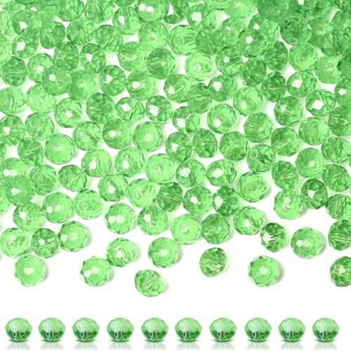 XIANNVXI Grüne Glasperlen, 6 mm, Glasperlen für die Schmuckherstellung, 400 Stück, grüne Glasperlen, grüne Perlen, Schmuckperlen, Kristallperlen, Glasperlen zum Basteln von XIANNVXI