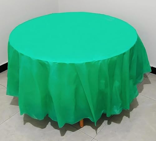 XIAO HUA Einweg-Tischdecken aus Kunststoff, rund, 200 cm, Grün, 5 Stück von XIAO HUA