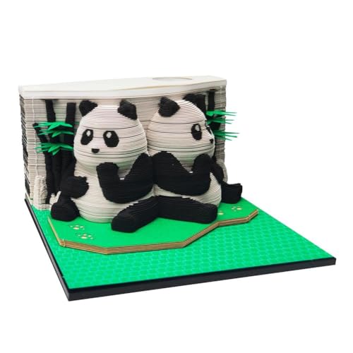 3D-Kalender 2025 Zeitmesserkalender Twin Panda 3D Notizblock Büro Desktop Geburtstag Supplies Dekoration Geschenk von XIAOBAN