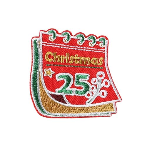 Weihnachts-Patches, selbstklebend, zum Aufbügeln, bestickte Applikationen, Aufkleber, bestickt, zum Aufnähen, für Handwerk, Nähen, Kleidung und DIY-Weihnachtsgeschenke (K) von XIAOBAN