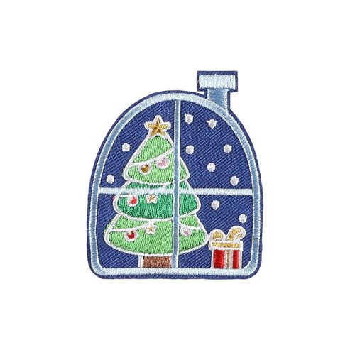 Weihnachts-Patches, selbstklebend, zum Aufbügeln, bestickte Applikationen, Aufkleber, bestickt, zum Aufnähen, für Handwerk, Nähen, Kleidung und DIY-Weihnachtsgeschenke (L) von XIAOBAN