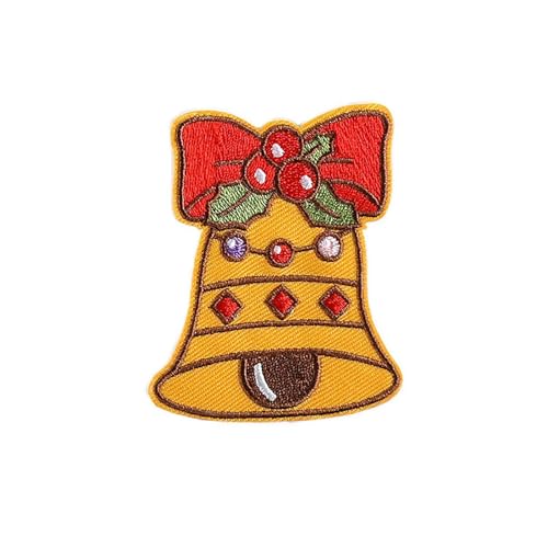 Weihnachts-Patches, selbstklebend, zum Aufbügeln, bestickte Applikationen, Aufkleber, bestickt, zum Aufnähen, für Handwerk, Nähen, Kleidung und DIY-Weihnachtsgeschenke (R) von XIAOBAN