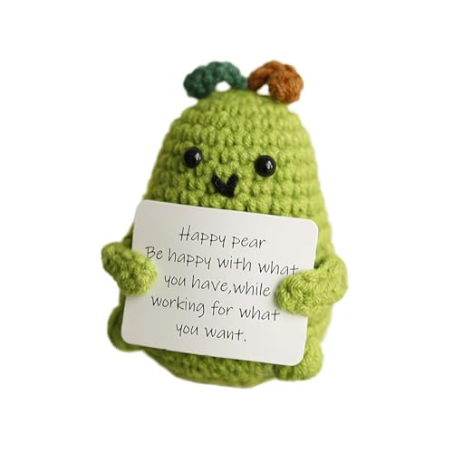 XIAOBAN Lustige Emotionale Unterstützung Pickle Häkelpuppe, Niedliche Strickwolle Positive Häkeltiere, Handgemachte Emotionale Unterstützung Plüsch Geschenke für Frauen Männer Abschluss Geburtstag von XIAOBAN