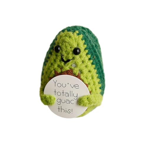 XIAOBAN Lustige Emotionale Unterstützung Pickle Häkelpuppe, Niedliche Strickwolle Positive Häkeltiere, Handgemachte Emotionale Unterstützung Plüsch Geschenke für Frauen Männer Abschluss Geburtstag von XIAOBAN