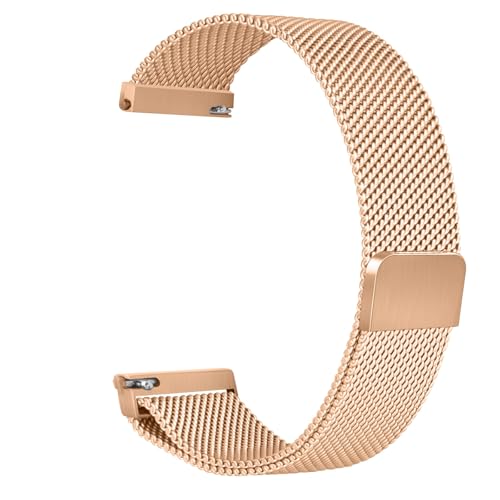 20 mm 22 mm Uhrenarmbänder, Uhrenarmband mit Schnellverschluss, magnetisches Uhrenarmband, verstellbarer Magnetverschluss, Milanese-Mesh-Loop-Band aus Metall, Edelstahl-Uhrenarmband(Gold,18mm) von XIAOFEIGUN