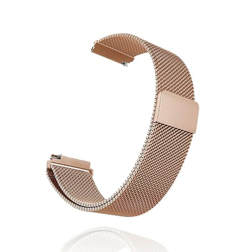 Magnetische Milanese-Schlaufe, Schnellverschluss-Uhrenarmband, Metall-Milanaise-Mesh-Loop-Band, Magnetverschluss, Edelstahl-Uhrenarmband für Männer und Frauen ( Color : Roségold , Size : 22mm ) von XIAOFEIGUN