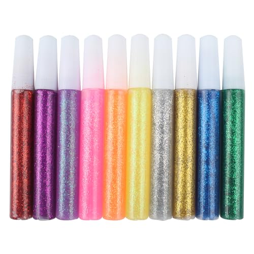 10 Farben x 10g Glitzerpulver Zum Basteln,Glitzerpuder,Glitzerstaub,Glitzer Kerzen Streuglitzer Bastel Set Glitzersand Glitter Glue Original Glitzerkleber Zum Basteln für Karten Papier von XIAOJING0