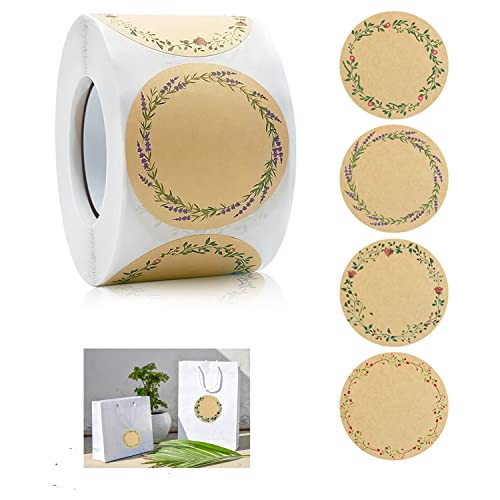 500 Stück Kraftpapier Aufkleber, 5cm Aufkleber Etiketten Rund Selbstklebend Aufkleber Rund für Marmeladen gläsergewürz, Backen, Geschenktüten, Flaschen Marmeladen Etiketten, Küche Umschlag, Hochzeit von XIAONAN