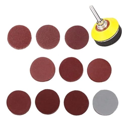 1Set 2 -Zoll Antistatic Sand Paper Pad Kit zum Reinigen von Polierpuffer Bohrmaschine Drehwerkzeuge Zubehör 50 mm Sandpaper(Size:E - 101Pcs set) von XIAONIYI