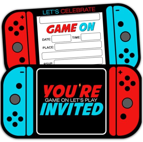 XIAOPNN Videospiele Geburtstag Party Einladung für Jungen 30 Karten mit 30 Umschlägen von XIAOPNN