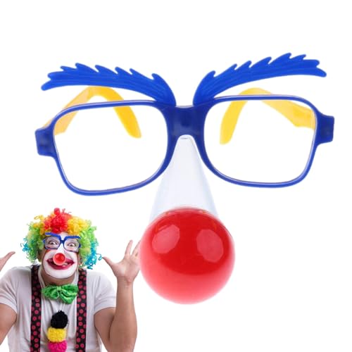 XIAOXIAOYU Lustige Partybrillen,Lustige Clownbrillen,Niedliche Brillen-Cosplay-Fotografie-Requisite - Unisex Party Sonnenbrille Fake Nase Brille für Erwachsene Damen Herren von XIAOXIAOYU