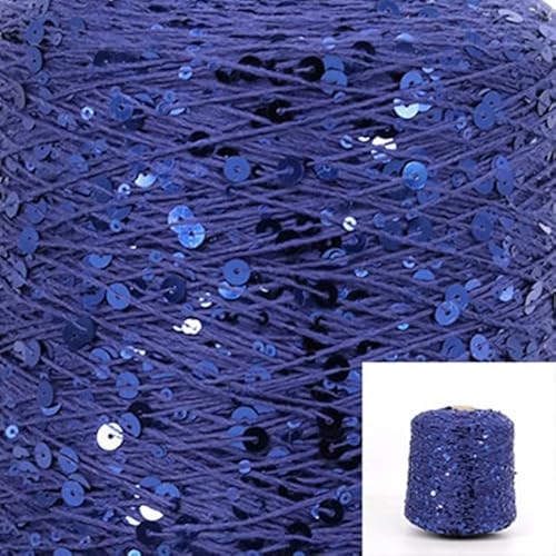 XIAOXIN 50 g/Rolle Baumwolle Pailletten Garn 6 mm + 3 mm Pailletten Handstrickgarn Faden Luxus Glitzer weiches Seil DIY Material von XIAOXIN