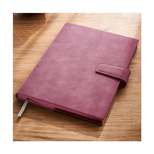 Exquisiter linierter Notizblock mit Magnetschnalle, Notizbuch, B5-Ledereinband, Tagebuch, ideal for Notieren und Schreiben(Dark Red) von XIAOYIWIN