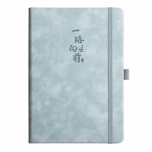 Exquisites, drahtgebundenes Leder-Notizbuch im A5-Format, Tagebuch for den Alltag, ideal for Zuhause, Schule und Büro(Light Blue) von XIAOYIWIN