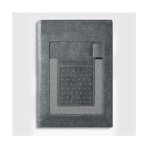 Exquisites, drahtgebundenes Notizbuch aus Leder, Tagebuch, Notizbuch, A5, liniert, for Büro, Schule, Zuhause, Schreiben und Notizen(Grey) von XIAOYIWIN