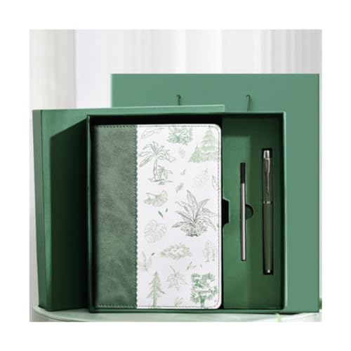 Exquisites, klassisches Notizbuch mit liniertem Papier und Ledereinband, 14,7 x 21,2 cm, ideal for Notieren und Schreiben.(Green Set-a) von XIAOYIWIN