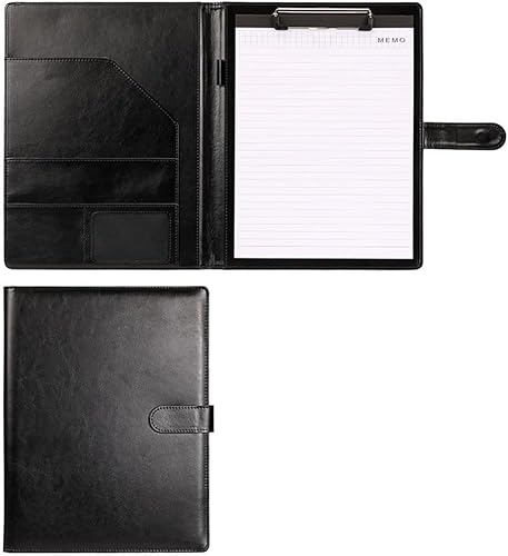 Riemen, robuste Taschen, Werkzeug, Arbeitsschürzen, Klemmbrett-Ordner mit Abdeckung for Notizblockhalter, Briefgröße A4, Schreibblock for Schule, Büro, Konferenz(Black,With notebook) von XIAOYIWIN