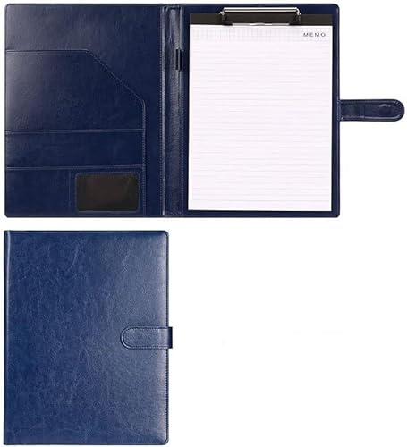 Riemen, robuste Taschen, Werkzeug, Arbeitsschürzen, Klemmbrett-Ordner mit Abdeckung for Notizblockhalter, Briefgröße A4, Schreibblock for Schule, Büro, Konferenz(Blue,With notebook) von XIAOYIWIN