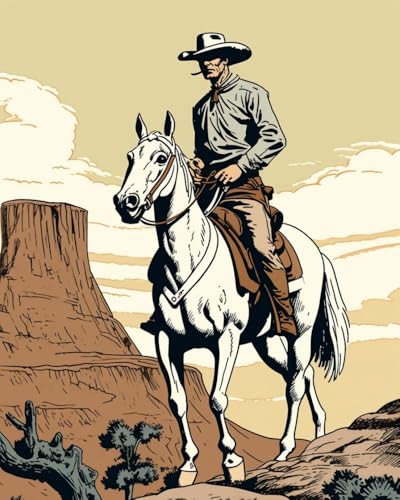 XIAOYOUQIAN Malen Nach Zahlen Erwachsene ,Diy Ölgemälde Leinwand Set Mit 3 Pinsel Und Acrylpigment Für Geburtstag Deko Geschenk ,40X50 Cm ,Retro-Comic-Cowboy,Mit Rahmen XIAOYOUQIAN Malen Nach Zahlen Erwachsene ,Diy Ölgemälde Leinwand Set Mit 3 Pinsel Und Acrylpigment Für Geburtstag Deko Geschenk ,40X50 Cm ,Retro-Comic-Cowboy,Mit Rahmen von XIAOYOUQIAN