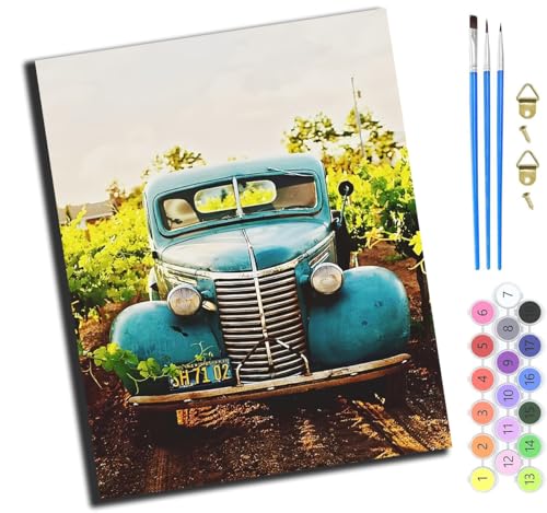 XIAOYOUQIAN Retro Oldtimer Altes Auto,Malen Nach Zahlen Erwachsene,Diy Handgemalt Ölgemälde Kit,Inklusive Pinsel Und Acrylfarben,40X50 Cm,Mit Rahmen XIAOYOUQIAN Retro Oldtimer Altes Auto,Malen Nach Zahlen Erwachsene,Diy Handgemalt Ölgemälde Kit,Inklusive Pinsel Und Acrylfarben,40X50 Cm,Mit Rahmen von XIAOYOUQIAN