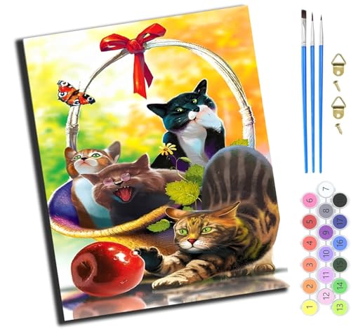 XIAOYOUQIAN Tier Katze Schmetterling,Malen Nach Zahlen Erwachsene,Diy Handgemalt Ölgemälde Kit,Paint By Numbers Adult Mit 3,Pinseln Und Acrylfarbe Leinwand Kit,40X50 Cm,Mit Rahmen XIAOYOUQIAN Tier Katze Schmetterling,Malen Nach Zahlen Erwachsene,Diy Handgemalt Ölgemälde Kit,Paint By Numbers Adult Mit 3,Pinseln Und Acrylfarbe Leinwand Kit,40X50 Cm,Mit Rahmen von XIAOYOUQIAN