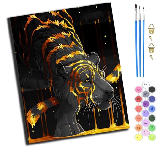 XIAOYOUQIAN Tiere Löwe Tiger Gepard,Malen Nach Zahlen Erwachsene,Paint By Numbers,Diy Handgemalt Ölgemälde Mit 3,Pinseln Und Acrylfarbe Knitterfreie Leinwand Kit,40X50 Cm,Mit Rahmen XIAOYOUQIAN Tiere Löwe Tiger Gepard,Malen Nach Zahlen Erwachsene,Paint By Numbers,Diy Handgemalt Ölgemälde Mit 3,Pinseln Und Acrylfarbe Knitterfreie Leinwand Kit,40X50 Cm,Mit Rahmen von XIAOYOUQIAN