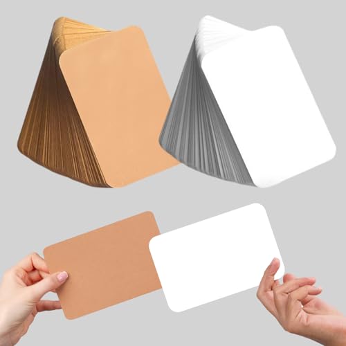 XIAQICA 150 Pcs Blätter Kraftpapier Karten A6 Hart Druckbar Postkarten Blanko Karten DIY 10x15cm Karten Zum Selbstgestalten für Grußkarten Einladungen Karteikarten Papier Karten (Braun/weiß) von XIAQICA