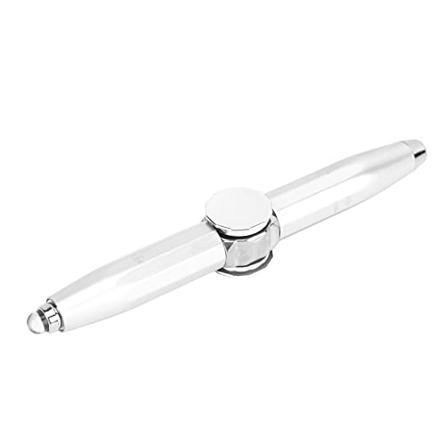 XIASABA Fidget Pen mit LED-Licht, Fingerspitze, leuchtender Gyro-Kugelschreiber, Fingerschreibstift mit LED-Licht zum Lösen von Stress, Fidget Pen (Silber) von XIASABA