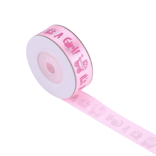 XIASABA Polyesterband 10 Yards Blau Rosa Babyparty Taufe Partybevorzugungsband Babyband (Rosa) von XIASABA