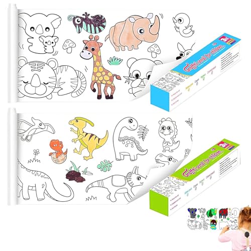 XIATIAN 2 Stück Zeichnungsrolle für Kinder, Malpapier Rolle für Kinder, 30 * 300 CM Schneidbare Zeichenrolle Kinder, Selbstklebend Zeichnungsrolle Ideal für Wand Coloring Set für Geschenk von XIATIAN