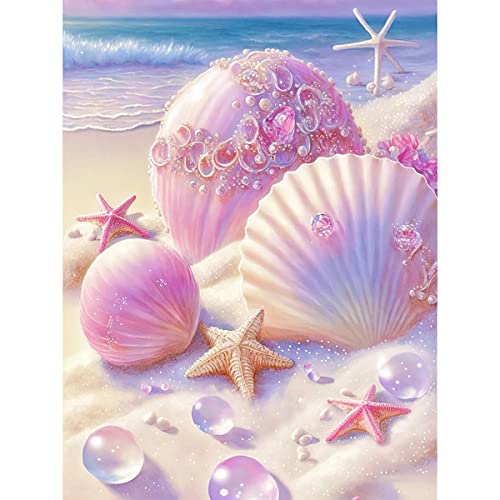 XIATIAN Diamond Painting Muscheln Set Erwachsene Diamant Painting Bilder Kinder, 5d Diamond Painting Muscheln Diy Crystal Art Stickerei Kreuzstich Bilder Set füR Wanddekoration 30x40cm von XIATIAN