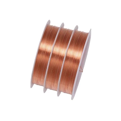 XIAWEBO Copper Wire 0.2/0.3/0.4/0.5/0.6/0.7/0.8/1mm Kupfer Harten Draht Twist Gewinde Form Kupfer Draht Wicklung Armband Ohrring Zubehör Material(0.2mm 20m) von XIAWEBO